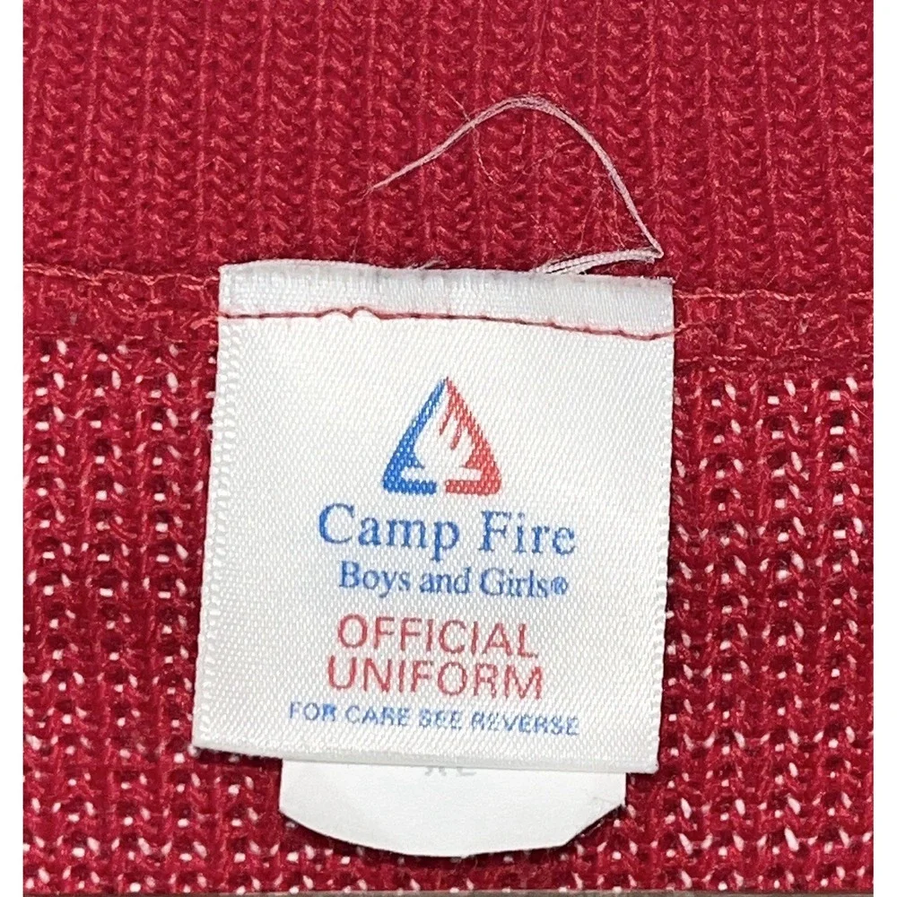 Vintage Campfire‎ Boys And Girls Cardigan Men's XL Red White Outdoor Trooper